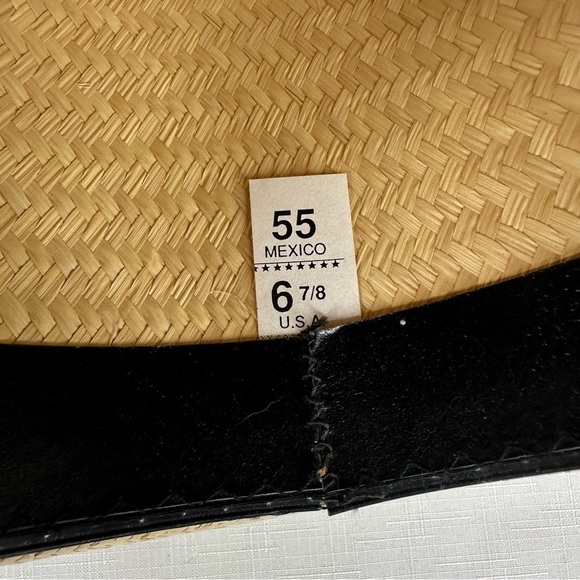 San Francisco Size 6 7/8 Made in Mexico Straw Cowboy Hat - Picture 8 of 12